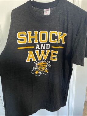 Men’s WSU Black Short Sleeve 'Shock and Awe' Graphic Tee Shockers Medium NWT